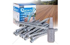 Terasové vruty 4,5×60 mm 250 ks + bit T15 – GEKO