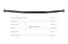 Tyč vodící stabilizátoru 1815mm mercedes axor i+ii euro 5 od 2004 0292007_A