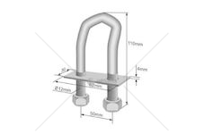 Úchyt do podlahy T 100MM sada pozinkováno  UPT110/G