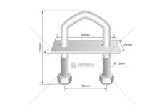 Úchyt do podlahy T 100MM sada pozinkovaný UPT110