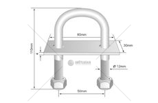 Úchyt do podlahy U 110MM sada pozinkovaný  UPO110