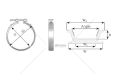 Upínač, výfukový systém DINEX DIN70804