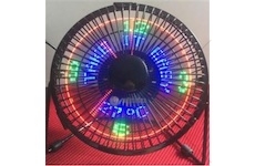Ventilátor 5V na USB s hodinami a teploměrem