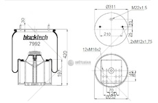 Vlnovec pérování kompletní - plastový zvon bpw typ-36, mercedes 881 0069053_A
