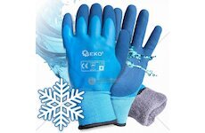 Voděodolné, zimní pracovní rukavice, bavlna - latex, velikost 8 - GEKO