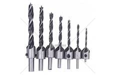 Vrtáky do dřeva 3-10mm s nastavitelným záhlubníkem, sada 7ks POWERMAT