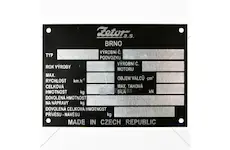 Výrobní štítek czech republic. 105x74mm | 97-5795