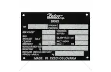 Výrobní štítek czechoslovakia 105x74mm | 97-5795.A