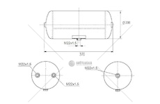 Vzduchojem 10 l / 370x206 4-vývody m22x1,5 0154055_A