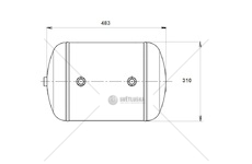 Vzduchojem 30 l / 483x310 3-vývody scania p,g,r,t a4x2a, a6x2a, a6x4, a6x2/2, a6x2/4 0222041_A