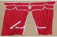 Záclonky kabiny VOLVO FH12 červené-koule  2007002480005