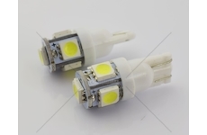 Žárovka LED 12V T10 5XLED bílá sada 2 kusů  LT10-3-12