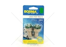 Žárovka LED 24V BA15S 12XLED zelená sada 2 kusů BOSMA 7040