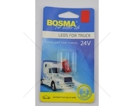 Žárovka LED 24V T10 4XLED RED 2PCS BOSMA 7415