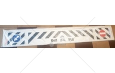 Zástěrka - lapač přední MAN 2400x350mm, bílá, černý nápis