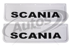 Zástěrka pryžová 600x180 přední, bílá s nápisem scania  0209787_A