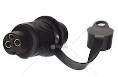 Zásuvka 3 pólová plastová s víčkem