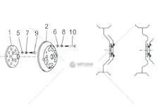 Závaží zadních kol držák 2x+závaží 2x+šrouby a podložky | 6911-6280