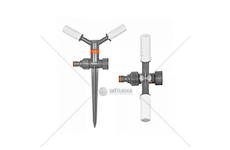 Zavlažovač rotační dvouramenný s plastovým trnem WHITE LINE